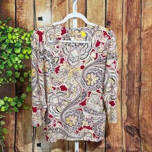 🚨(Must Bundle 3) JM Collection Paisley Blouse Size L